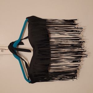 fringe plus size bikini top xxl black or white